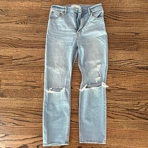 Abercrombie & fitch ultra high rise ankle straight jeans